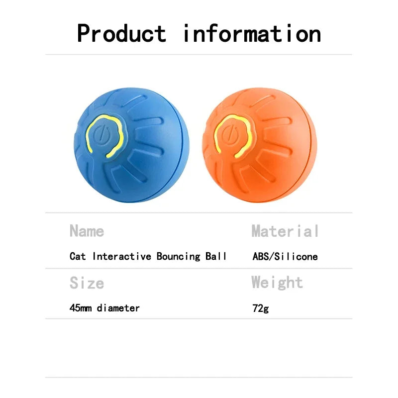 Cat Interactive Bouncing Ball Smart Cat Toys USB Automatic Rolling Magic Ball Electronic Cat Dog Toy Cat Game Accessories