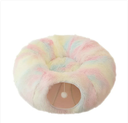 Foldable Plush Cat Tunnel and Nest